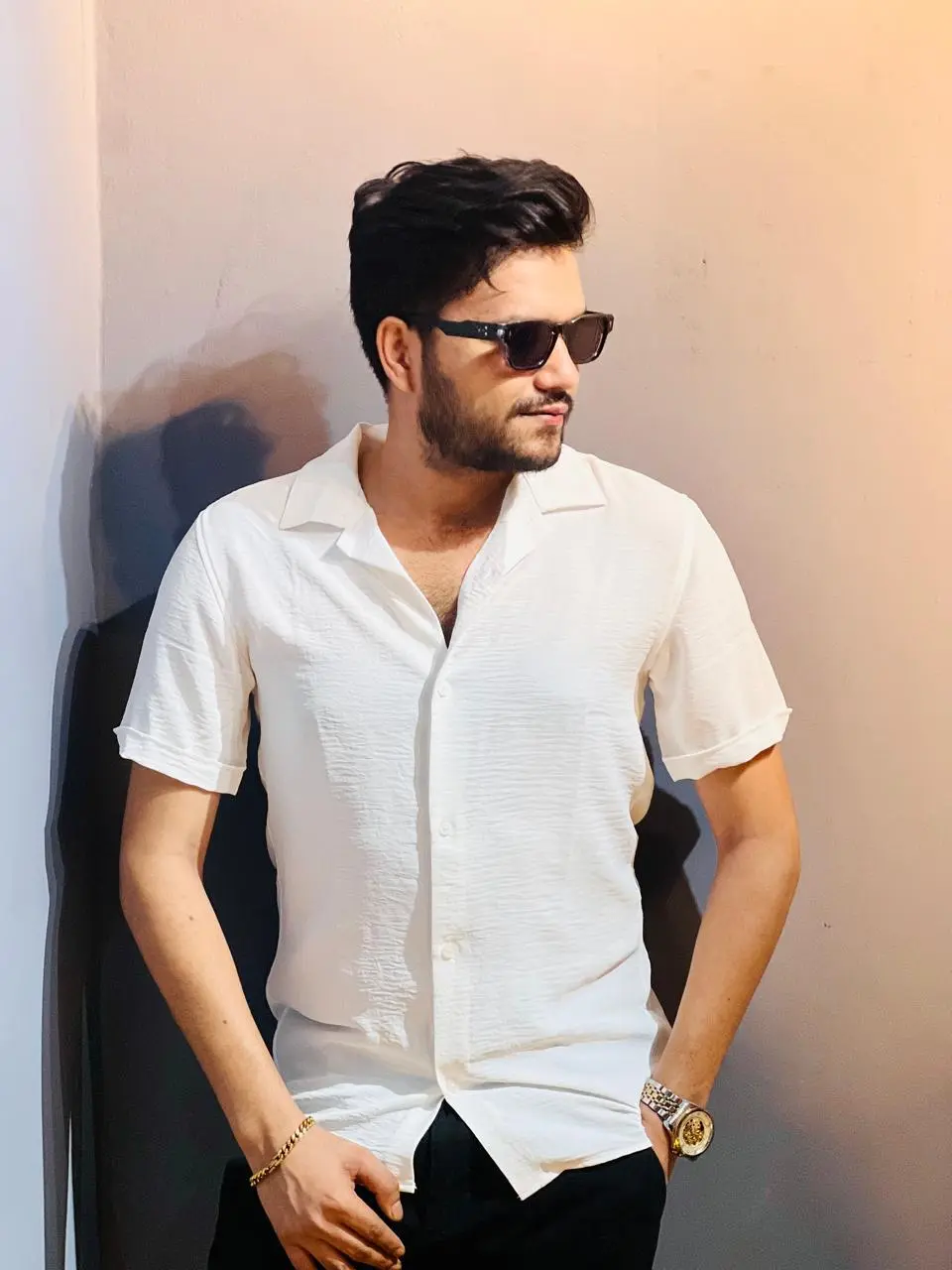 Premium Cream White Cuban Shirt for Men