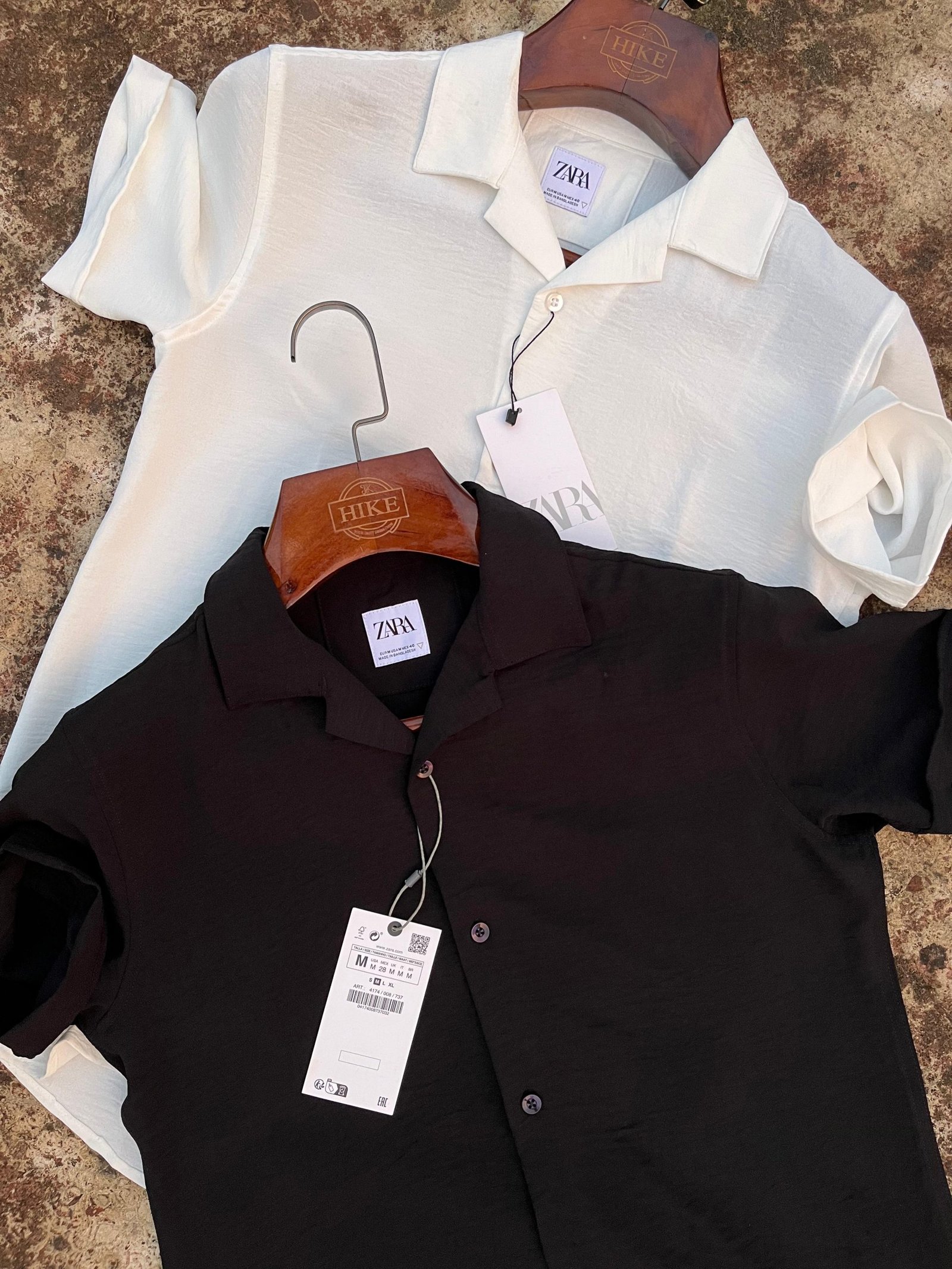 Premium Cream White & Black Cuban Shirt Combo